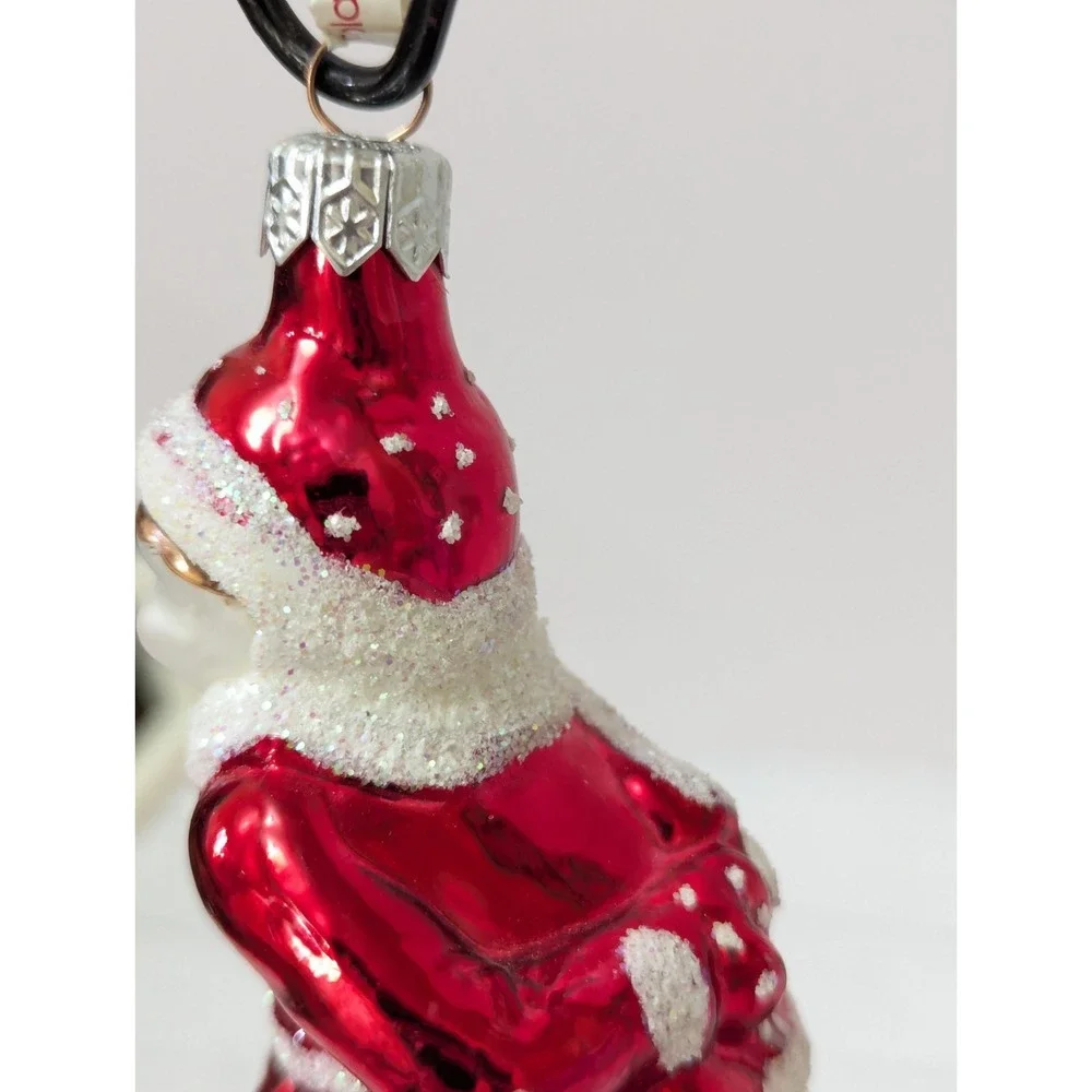 Vintage Ice Skate Child Victorian Blown Glass Ornament 5